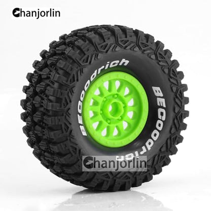 1/7 RC Short Course Truck Tires with Foam Insert and Wheels 17mm Hex OD 135mm 1/8 All Terrain Off Road Tyres for 1:7 RC Buggy Monster Truck Car TRAXXAS UDR 85086-4 4PCS (Green) - color: Green