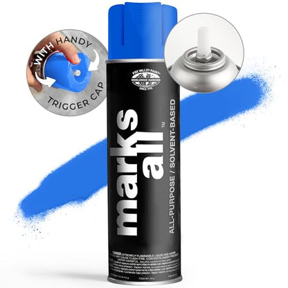 Fox Valley 18oz Marks All Solvent-Based Paint 12-Pack, Blue Fluorescent - color: Blue Fluorescent
