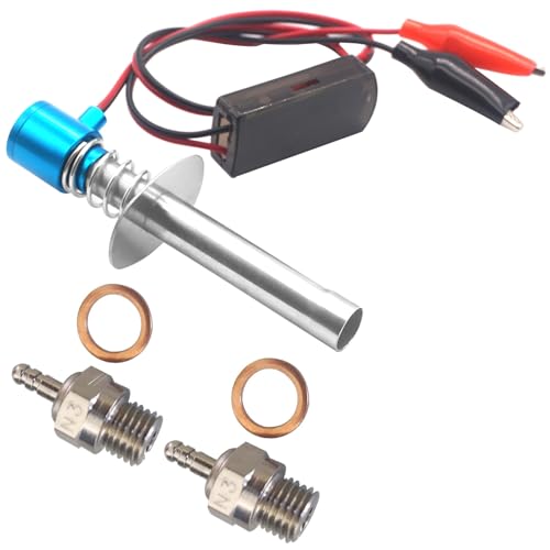 RC Glow Plug Starter Igniter Ignitor 6V-24V for 1/8 1/10 RC Nitro Model Car Buggy Truck Boat,Blue & Spark Glow Plug No.3 N3 Hot 70117