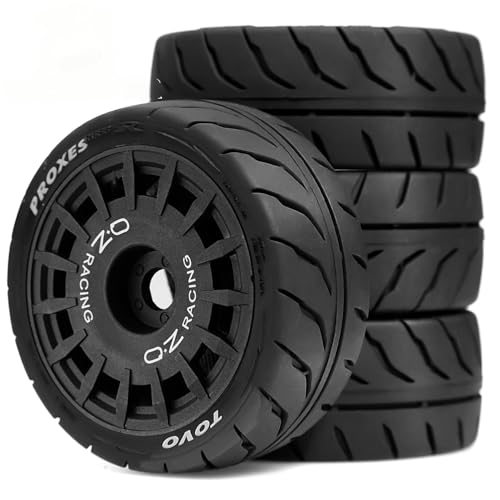 1/10 RC On Road Tires OD 2.68" and Plastic Rally Wheels Rims 12mm Hex for 1:10 Scale Drift Racing Street Touring Car Tamiya TT01 TT02 Traxxas XV02 XV01 TA06 HPI KYOSHO PTG2 A959 4PCS (Gray) - color: Gray