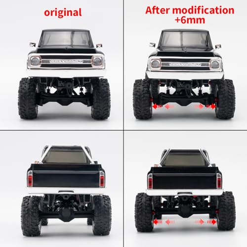 Que-T Heavy Duty Steel CVD Driveshafts +6mm Extended Front Rear Drive Shafts for 1/30 Axial Scx30 RC Crawler Car - size: 6mm Extended