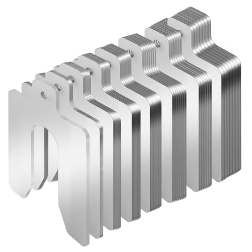 MUZIK 56 Pcs 3"x3" Metal Shims for CNC, Machining & Automotive Alignment | 304 Stainless Steel, 8 Thicknesses, Easy Identification, Precision Laser Cut, Corrosion Resistant, Burr Free Finish - size: B 3" x 3"