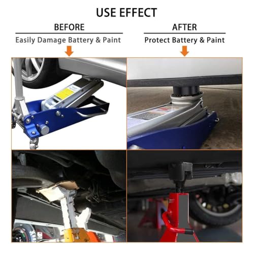 2 Types Jack Stand Pads Adapter 3 Ton Universal Rubber Slotted Frame Rail Pinch welds Protector for Jack Stand (4 Pack)