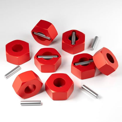 OGRC Anodized Aluminum Hex Wheel Hubs 12mm Upgrade and M4 Flanged Lock Nuts Washers Set for Traxxas Slash 4X4 Stampede Rustler Rally VXL and Nitro 4-Tec 4WD 1/10 RC Car (Replacement of 1654 3647)