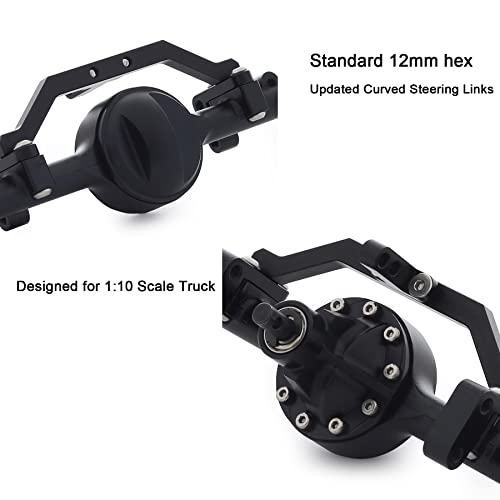 CNC Aluminum Alloy Front Rear Axle Complete Set for 1/10 RC Crawler RC-4WD Gela-nde II TF2 D110 Yo-ta II Axles(Black) - color: Front and Rear Axle