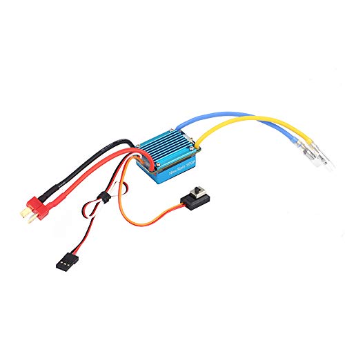 160A Waterproof Brushed ESC Durable and Easy to Use for 1/12 RC Car, Aluminum Alloy & Plastic, 1.65 X .10 X 0.67"