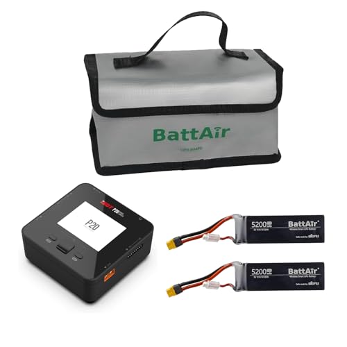 ISDT P20 Bundle: P20 DC 800W 35A Dual Channel Lipo Battery Charger & 3S 5200mAh 50C XT60 Smart Battery (2PCS)