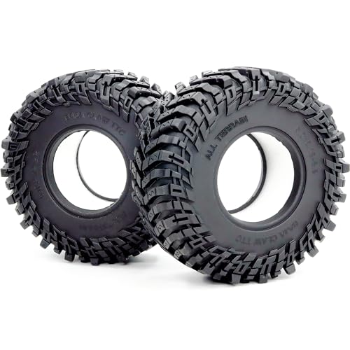 HOBBYSOUL 4pcs RC 2.2 Crawler Tires Soft Sticky 127mm/5.0inch Tall 2.2 Tires Tyres for 1/10 Axial Wraith Axial Yeti/Traxxas TRX4 AMG 6x6 / redcat Everest 10