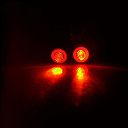 QUE-T 10mm 2 LEDs Angel Eyes & Demon Eyes LED Headlight/Back Light for 1:10 RC Model Crawler Cars,(Red + Yellow, 10MM) - color: Red + Yellow, size: 10MM