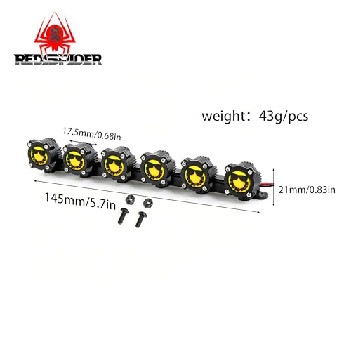 REDSPIDER RC Car LED Light Bar Kit, 145mm Roof Light Bar with 14 LED Beads for 1/10 1/8 RC Crawlers, RC Accessories Upgrades Parts for Axial SCX10 90046 Wraith Traxxas TRX4 TRX6 Redcat Gen8 (Style B)