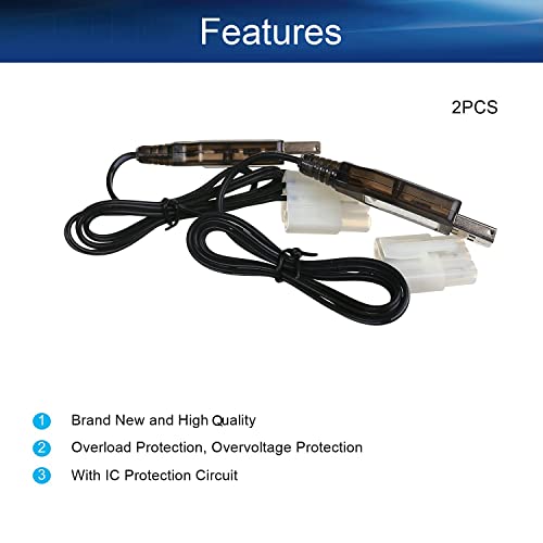 Heyiarbeit 2Pcs L6.2-3P USB Charging Cable for RC Car 9.6V 200mA Ni-MH Ni-CD Battery - size: L6.2-3P 2Pcs