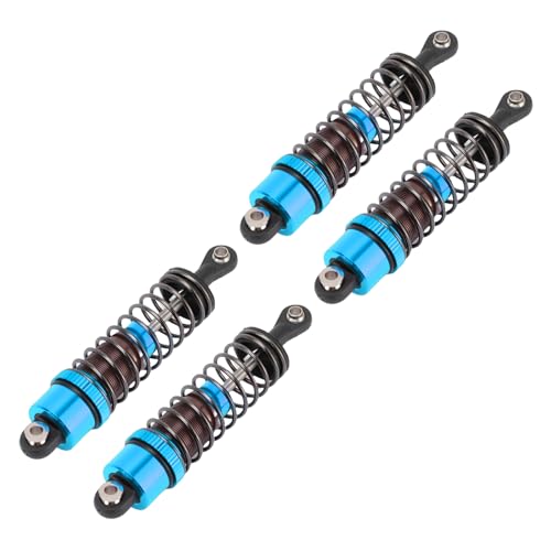 4 PCS Aluminum Alloy RC Shock Absorbers with Hydraulic Oil Damping System for 1/10 Scale RC Cars Off Road Buggy (Blue) - color: Blue