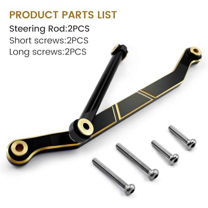 Brass Steering Links Set for 1/18 RC Crawler Redcat Ascent-18, Black Coated Upgrade Replacement Parts, High-Tightening Linkage