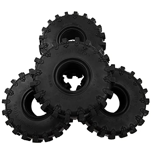 4Pcs ShareGoo Rubber 2.2" Crawler Mud Terrain Tires Super Grip Soft Tyre OD 148mm Compatible with Axial SCX10 90047 D90 TF2 Tamiya CC01 Traxxas TRX4 1/10 RC Rock Crawler Rims Beadlock