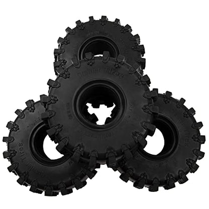 4Pcs ShareGoo Rubber 2.2" Crawler Mud Terrain Tires Super Grip Soft Tyre OD 148mm Compatible with Axial SCX10 90047 D90 TF2 Tamiya CC01 Traxxas TRX4 1/10 RC Rock Crawler Rims Beadlock
