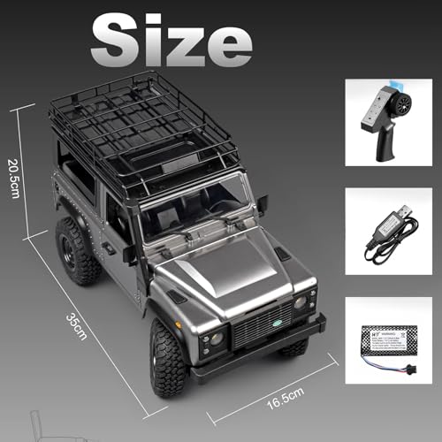 MN-99S RC Car, 1:12 Scale RC Rock Crawler, 4WD Off-Road RC Truck RTR, 2.4G Remote RC Land Rover Vehicle Models for Adults Hobby Gifts (Gray)
