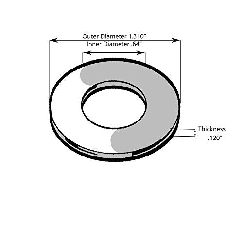 Hard-to-Find Fastener 014973168896 Specialty Nylon Washers, .64 x 1.310 x .120, Piece-10 - size: 0.640 x 1.310 x 0.120