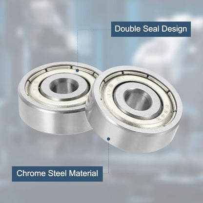uxcell 4 Pack 634ZZ Deep Groove Ball Bearings, 4x16x5mm Chrome Steel Double Shield Bearing for Electric Motor, Home Appliances, Garden Machinery, (ABEC5) - size: 634ZZ