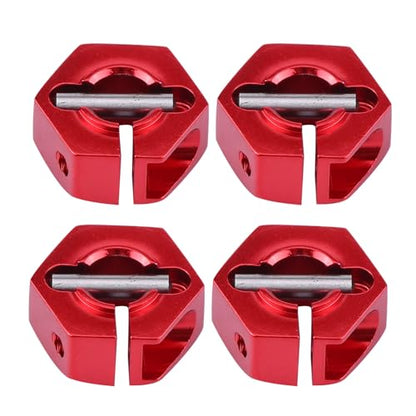 4 Pcs Universal Wheel Hex Hub Adapters,12mm Wheel Hex Mount with Pins and Screws,Wheel Hex Drive Adapters Hub RC Model Vehicle Accessory for RC Spare Part RC Car Upgrade Parts (6.0MM red) - size: 6.0MM red