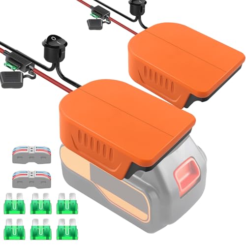 URUN 2 Pack Power Wheel Adapter for Black+Decker 20V MAX Lithium Battery with Fuse&Switch，Secure Battery Adapter with 14 Gauge Wire,Good Power Convertor for DIY Ride On Truck,Robotics,RC Toys - size: for Black+Decker Battery