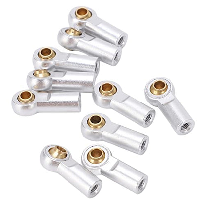 Alomejor RC Link Rod Ends,Lightweight Aluminum Durable Tie Rod End Ball Joint M3 10pcs Silver for RC Cars Trucks Drones Hobbyists Model Builders