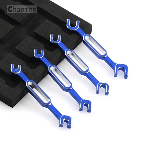 RC Aluminum Alloy Wrench Turnbuckle Nut Ball 3.0/3.2/3.5/3.7/4.0/5.0/5.5/6.0mm Joint Remover Universal Repair Tools Set For RC Crawler Truck Off Road Car Boat Drone Airplane (Bule) - color: Bule