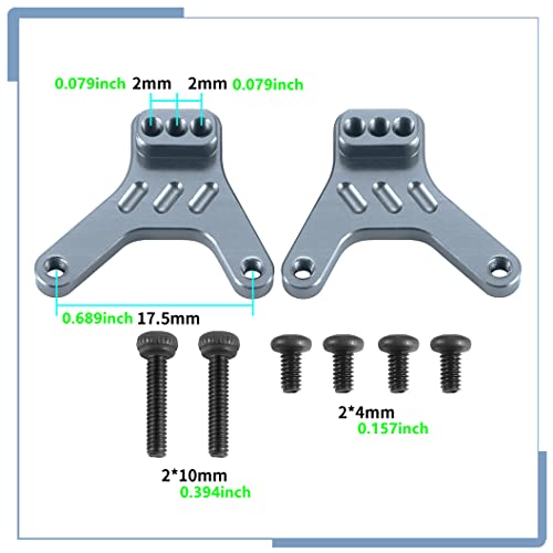 2PCS RC Aluminum Alloy Rear Shock Mount Shock Tower for Kyosho Mini Z 4x4 1/18 Scale Jimny 1/24 Scale Wrangler, Titanium - color: Titanium
