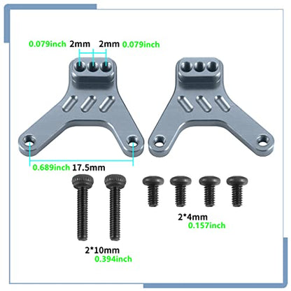2PCS RC Aluminum Alloy Rear Shock Mount Shock Tower for Kyosho Mini Z 4x4 1/18 Scale Jimny 1/24 Scale Wrangler, Titanium - color: Titanium