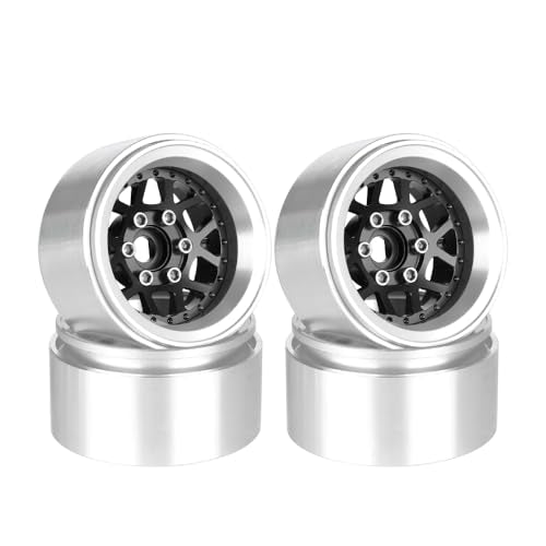 4PCS 1.9" Beadlock Wheel Rims Offset-10mm Aluminum Alloy Metal Wheel Hub for 1/10 RC Rock Crawler Car for Axial SCX10 TRX4 TRX6 D90 D110 Upgrade Accessories(Y-Shaped Black) - color: Y-shaped Black