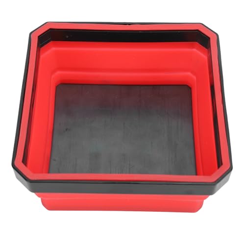 Semme Portable Magnetic Parts Tool Tray Silicone for Screws Bolts Nuts Washers and Collapsible in Red (Red) - color: Red