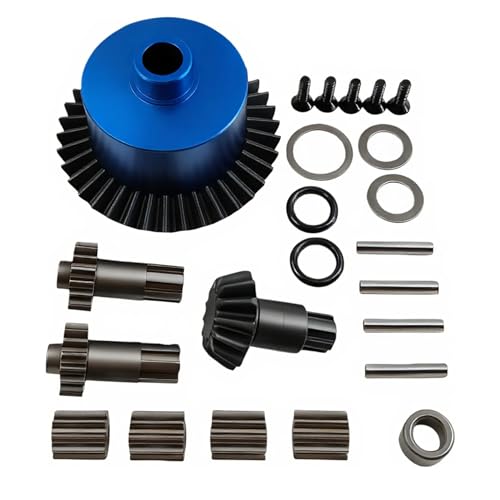 Steel Differential Gear Set for Granite Senton Big Rock Typhon 3S BLX (Blue) | Diff Case,37T,13T Input Gear,Planet Gears,Outdrives,1/10,1/8,Upgrade Kit,High Strength,Precision Fit - color: Blue