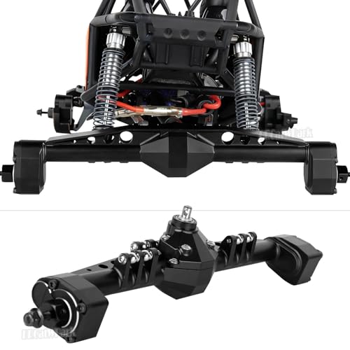 Front Rear Portal Axles Upgrades Part for 1/10 Capra 1.9 UTB 4X4,DIY SCX10 SCX10 II,RC Aluminum Alloy Front Rear Axle RC Crawler Car,1/10 Capra 1.9 UTB & SCX10,Black - color: Black - (Portal Axles)