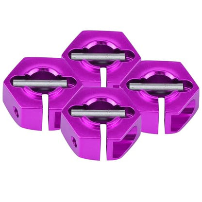 4 Pcs Universal Wheel Hex Hub Adapters,12mm Wheel Hex Mount with Pins and Screws,Wheel Hex Drive Adapters Hub RC Model Vehicle Accessory for RC Spare Part RC Car Upgrade Parts (7.0MM Purple) - size: 7.0MM purple