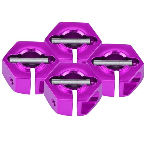 4 Pcs Universal Wheel Hex Hub Adapters,12mm Wheel Hex Mount with Pins and Screws,Wheel Hex Drive Adapters Hub RC Model Vehicle Accessory for RC Spare Part RC Car Upgrade Parts (5.0MM Purple) - size: 5.0MM purple