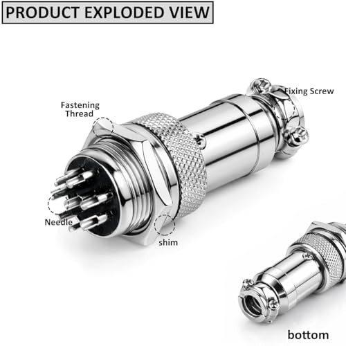 Clyxgs 8-Core Aviation Plug Connector Male Female 16mm Panel Mount Metal Wire Adapter 10PCS - style: GX16-8-10