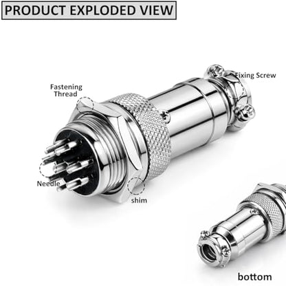 Clyxgs 8-Core Aviation Plug Connector Male Female 16mm Panel Mount Metal Wire Adapter 10PCS - style: GX16-8-10