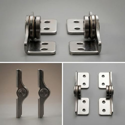Torque 2.0 N.M, Torque Shaft Hinge Small Metal Damper，Stop at Will，for Folding Table, Windows, Doors, Wardrobe，Cabinets ，Boxes ， Flip Hinge with Adjustable Damping，1 Pair （L+R）, Silver