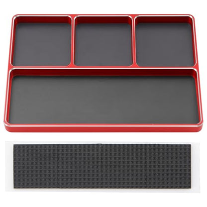 Universal Aluminum RC Screw Tray Magnet Screws Holder Plate Screw Organizer Tool Compatible with Redcat Traxxas Arrma HPI Axial Wltoys RC Car Boat Helicopters Airplane (Red) - color: Red