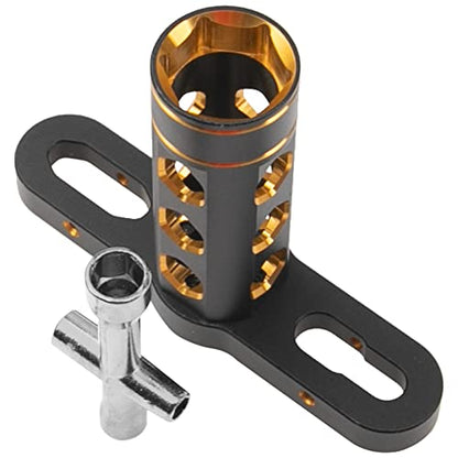 RC Car Tool 17mm Hex Adapter Wheel Wrench w/ 4mm 5mm 5.5mm 7mm Hex Socket Wrench Compatible with Traxxas Axial Arrma HSP Redcat Tamiya ECX HPI 1/8 1/10 1/12 Car Truck (Golden) - color: Golden