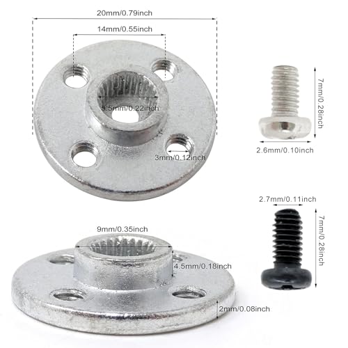 Honbay 6PCS Metal Servo Arms Horn Aluminum Round 25T Standard Servo Disc with Screw for RC Robot Boat Car Airplane Hop-up Parts
