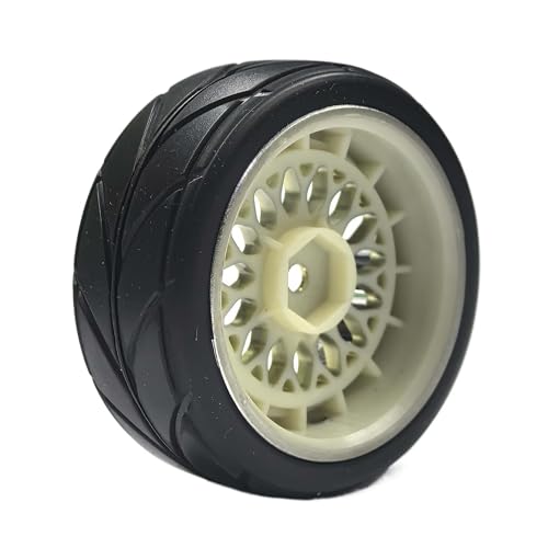 4PCS/Set 64mm Rubber Tires & Plating Plastic Wheels Rims Replacement Part for 1/10 RC On-Road Touring Car Racing Car (Gold, Offset 9mm) - color: Gold, size: Offset 9mm