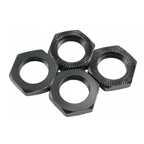 17mm Aluminum Wheel Hex Nut Kit for ARRMA Typhon Mojave Felony 6S (Black) | 1/8,1/7,Infraction,Limitless,ARAC9416 ARAC9763 ARA311035,CNC Machined,High Strength,Precision Fit,Wear Resistant - color: Black