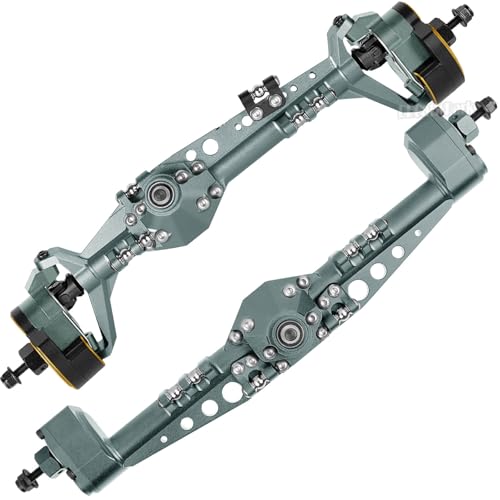 Front Rear Portal Axles Upgrades Part for 1/10 Capra 1.9 UTB 4X4,DIY SCX10 SCX10 II,RC Aluminum Alloy Front Rear Axle RC Crawler Car,1/10 Capra 1.9 UTB & SCX10,Titanium - color: Titanium - (Portal Axles)