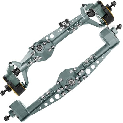 Front Rear Portal Axles Upgrades Part for 1/10 Capra 1.9 UTB 4X4,DIY SCX10 SCX10 II,RC Aluminum Alloy Front Rear Axle RC Crawler Car,1/10 Capra 1.9 UTB & SCX10,Titanium - color: Titanium - (Portal Axles)