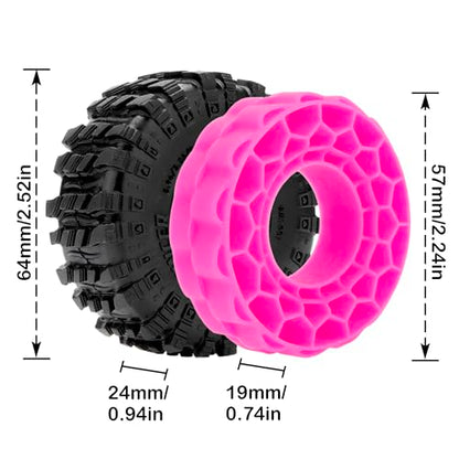 MEUS RACING 1.0" MS6 Super Bouncer Crawler Tires and Super Soft Silicone Rubber Inserts for TRX4M SCX24 FCX24 AX24 1/24 1/18 RC Crawler