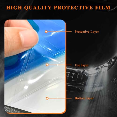 Sun Walker Car Light Tint Film, 12 x 48 Inch Waterproof Taillight Wrap Film Roll with Squeegee & Cutter, Self-Adhesive Vinyl Sticker Sheet Roll for Headlights Fog Lights Tail Lights (Red) - color: Red