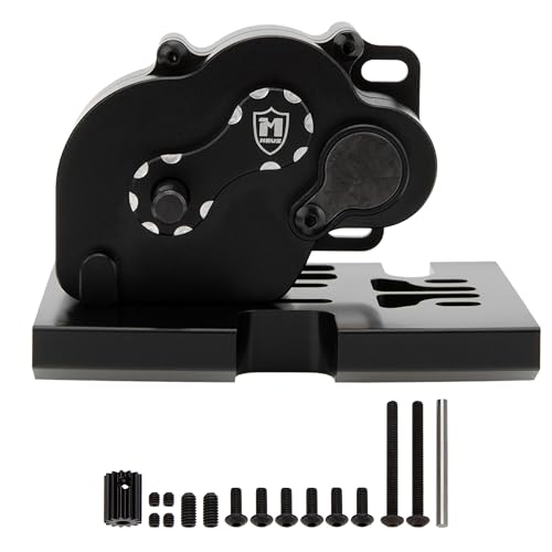 MEUS RACING LCG 12:1 Transmission Complete Gearbox for Axial SCX10 1/10 RC Crawler Upgrades (Black) - color: Black