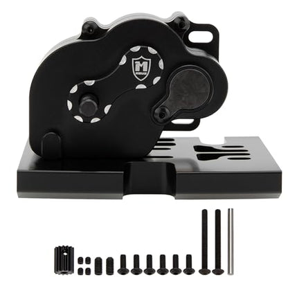 MEUS RACING LCG 12:1 Transmission Complete Gearbox for Axial SCX10 1/10 RC Crawler Upgrades (Black) - color: Black