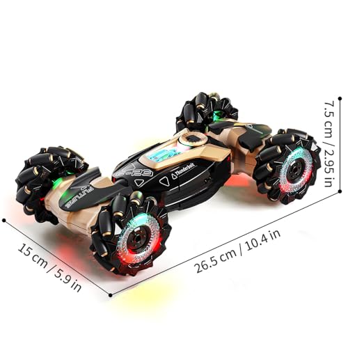 RC Stunt Car with Lights & Music for Kids, 2.4GHz Remote Control Car, 360° Rotation Off-Road Toy Car, Christmas Holiday Toys for Teens