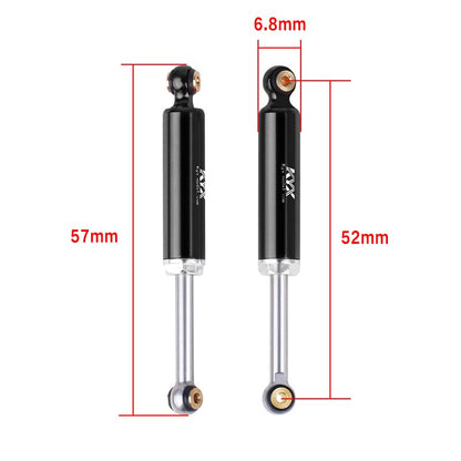 KYX Racing Aluminum Suspension Shock Absorber Inner Spring Shock 52mm Upgrades Parts Accessories for 1/24 RC Crawler Car Axial AX24 (4pcs), Black